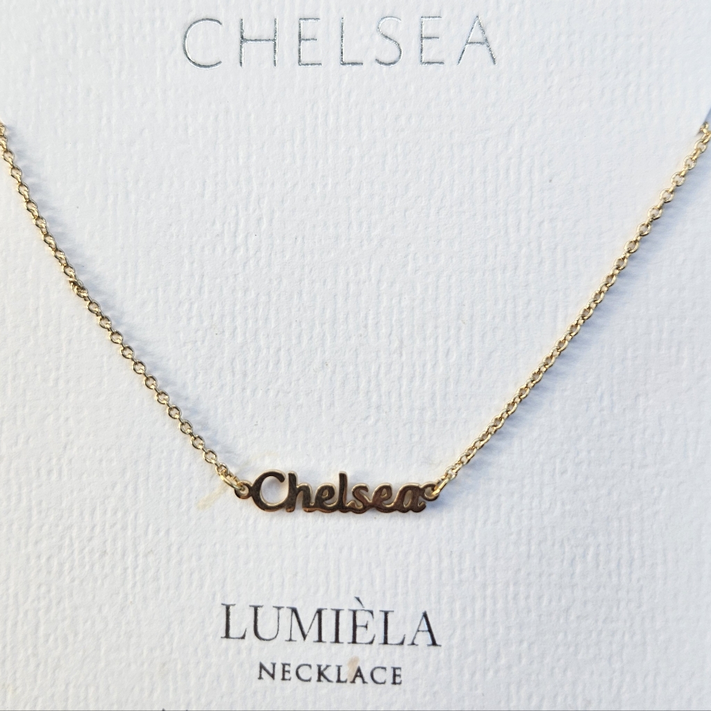 Chelsea Script Name Chain Goldtone Necklace
